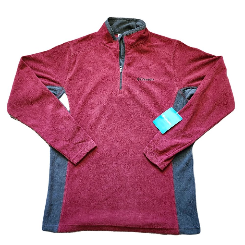 Columbia Sportswear Pine Ridge Half Zip Burgundy Fleece Pullover Men's Sizes